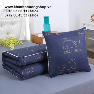 mền gối 2 trong 1 vải cotton - gối 2 trong 1 vải cotton