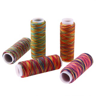5pcs Rainbow Color Sewing Thread Hand Quilting Embroidery Sewing Thread