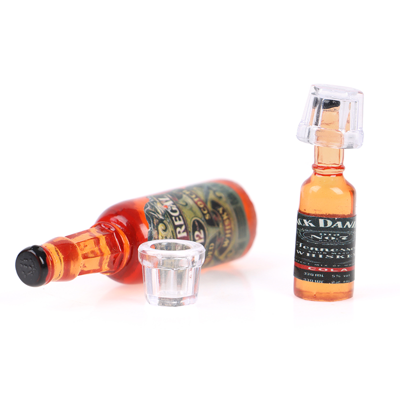 Bộ 4 Chai Rượu Vang Giả Tỉ Lệ 1 / 12 Trang Trí Nhà Búp Bê