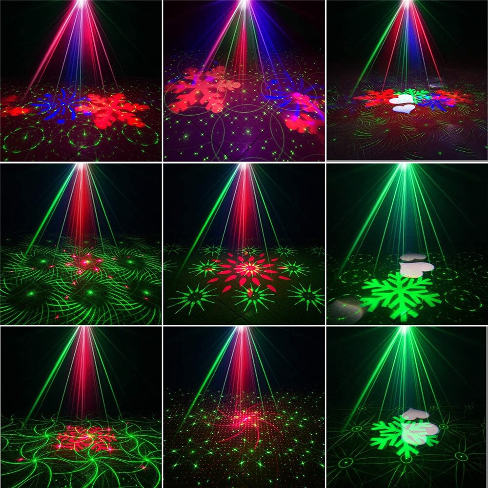 Đèn laser sân khấu 6 mắt cảm biến theo nhac, Đèn led ánh sáng laze