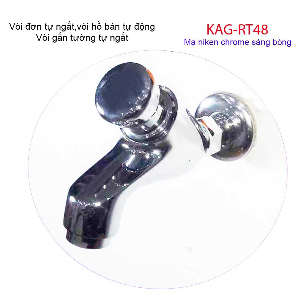 Vòi lạnh gắn tường tự ngắt KAG-RT48, van xả nước bán tự động Wufeng
