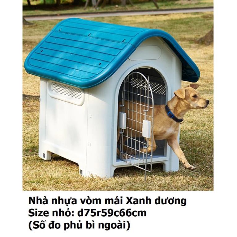 Orgo- Nhà cho chó mèo ở (2 loại gỗ và nhựa) chuồng chó cao cấp mái nhọn
