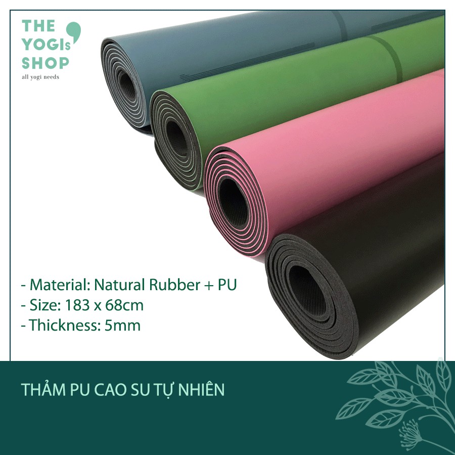 [Mua Thảm Tặng Túi] Thảm Tập Yoga PU Cao Su Thiên Nhiên Định Tuyến - The Yogis Shop