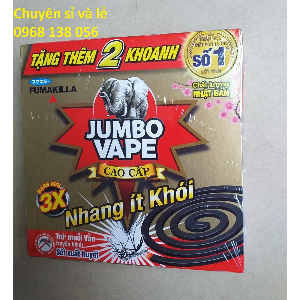 Nhang trừ muỗi ít khói Jumbo Vape 222g 10 khoanh +2