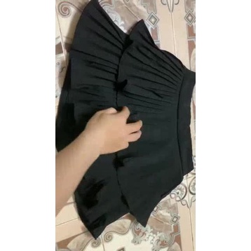 [TT HÀNG CỰC HOT] CHÂN VÁY, VÁY QUẦN DẬP LY 2 TẦNG BỒNG BỀNH 3 MẦU NÂU ĐEN TRẮNG, VÁY KÈM QUẦN AN TOÀN TUYỆT ĐỐI