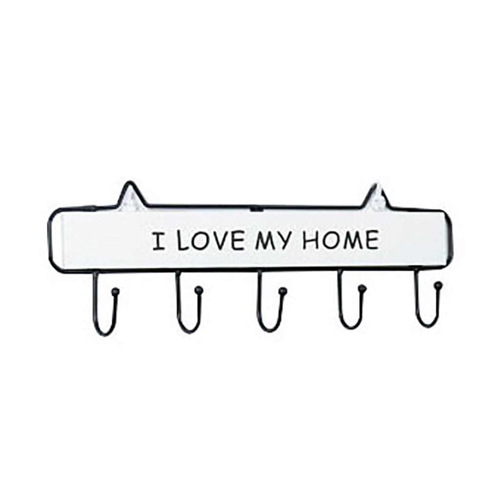 Móc treo đồ gắn tường in chữ I love My Home có thể lựa chọn số lượng móc