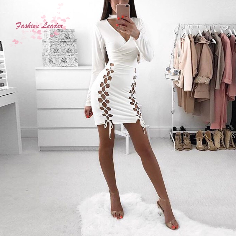 Đầm ôm cổ chữ V tay dài quyến rũ cho nữ | BigBuy360 - bigbuy360.vn