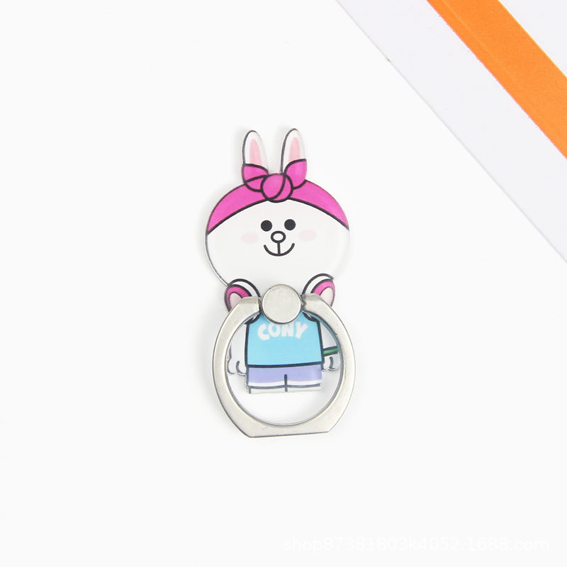 New Line Friends Korean Cartoon Cute Rabbit Cony Bear Brown Couple Mobile Phone Ring Holder Cell Phone Bracket Dây điện thoại di động | BigBuy360 - bigbuy360.vn