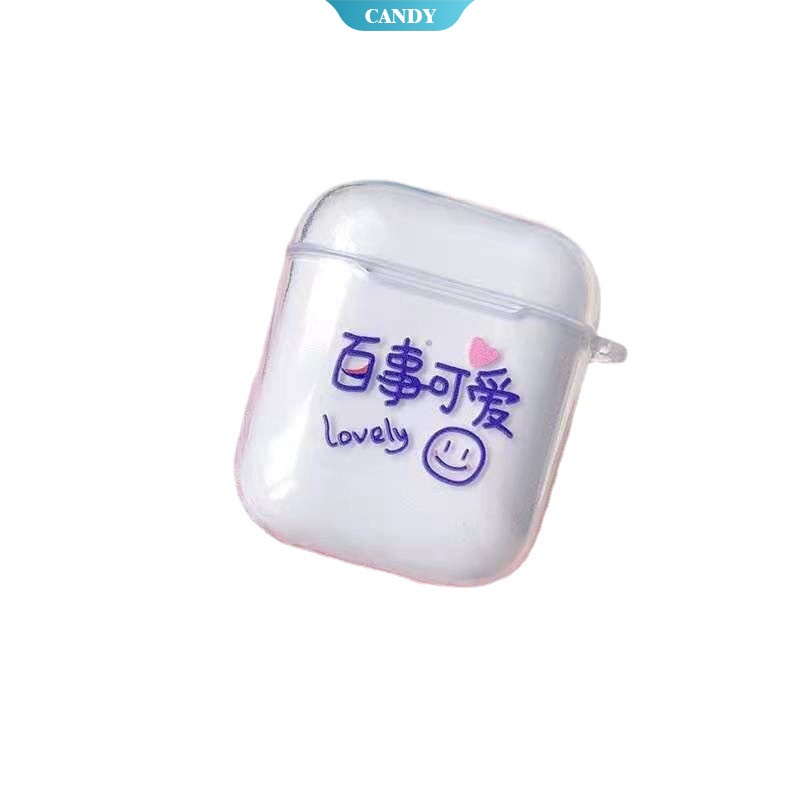 Vỏ silicon trong bọc hộp đựng tai nghe Bluetooth không dây hoạt hình dễ thương cho Airpods 1/2 AirpodsPor3 i12
