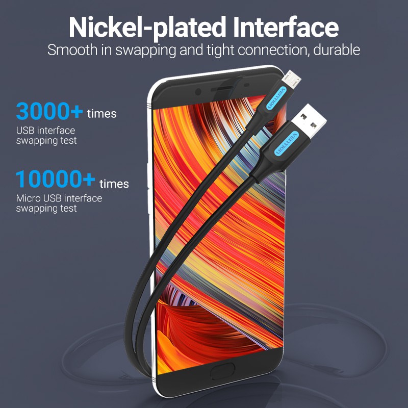 VENTION Dây Cáp Sạc Nhanh 3a Cổng micro usb Cho android