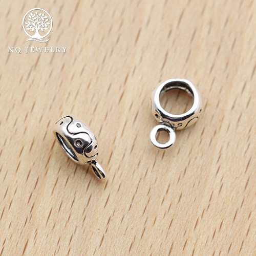 Charm bạc hình mặt trụ tròn treo - NQ Jewelry