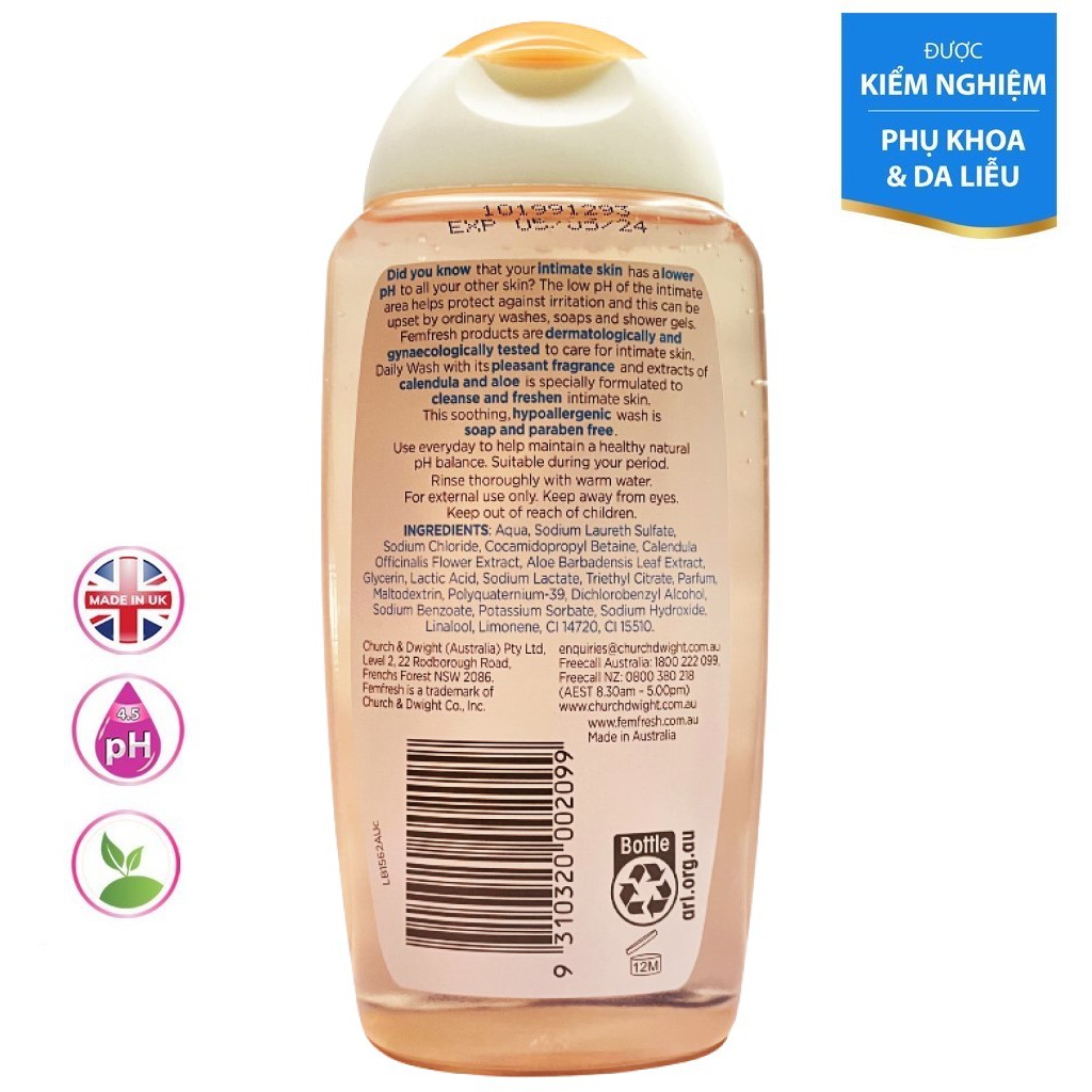 Nước Rửa Phụ Khoa Nam Nữ FEMFRESH cao cấp hàng ngày Femfresh Wash 250ml