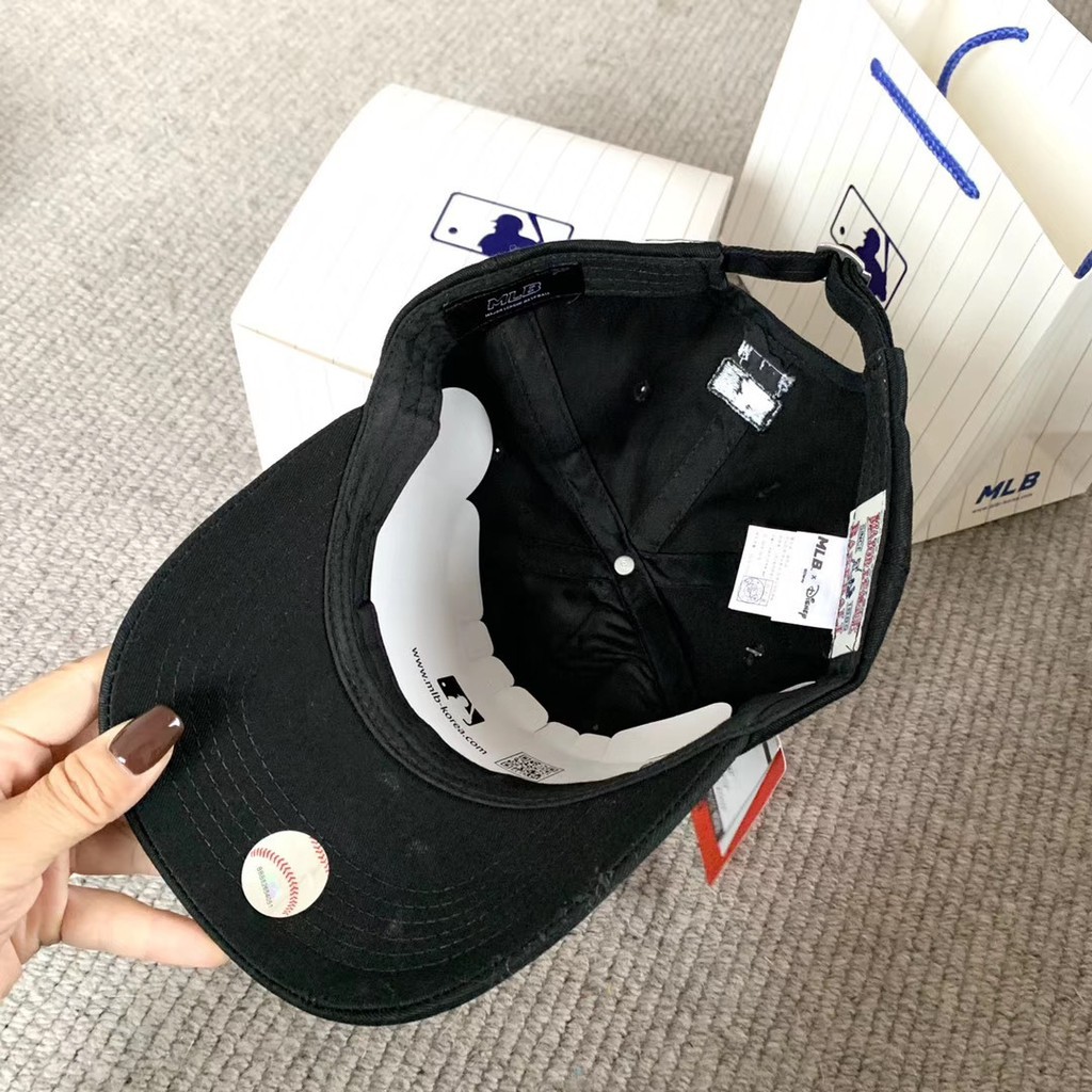 ❣✧Mũ bóng vòng Yankees Nam và Nữ Mickey Đồng thương hiệu Soft Top Small Label