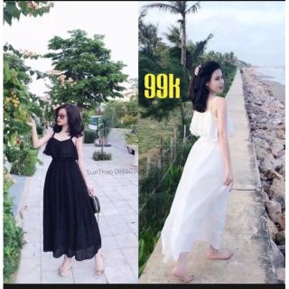 Đầm maxi voan di biển(hàng bao đẹp)