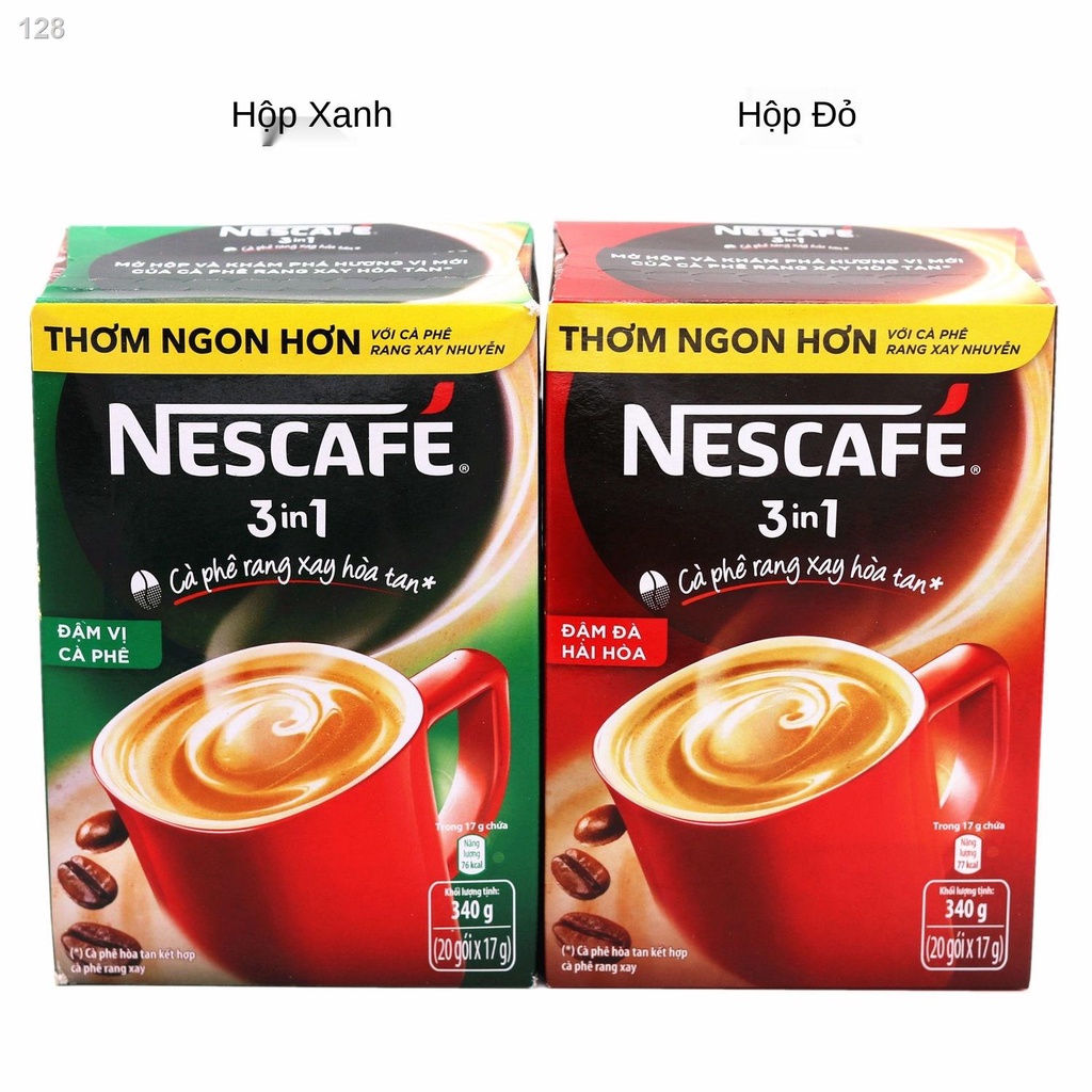 BCà phê Nestle nhập khẩu Việt Nam loại mạnh / hương vị đậm đặc 340g Cà phê hòa tan ba trong một hộp đỏ / xanh