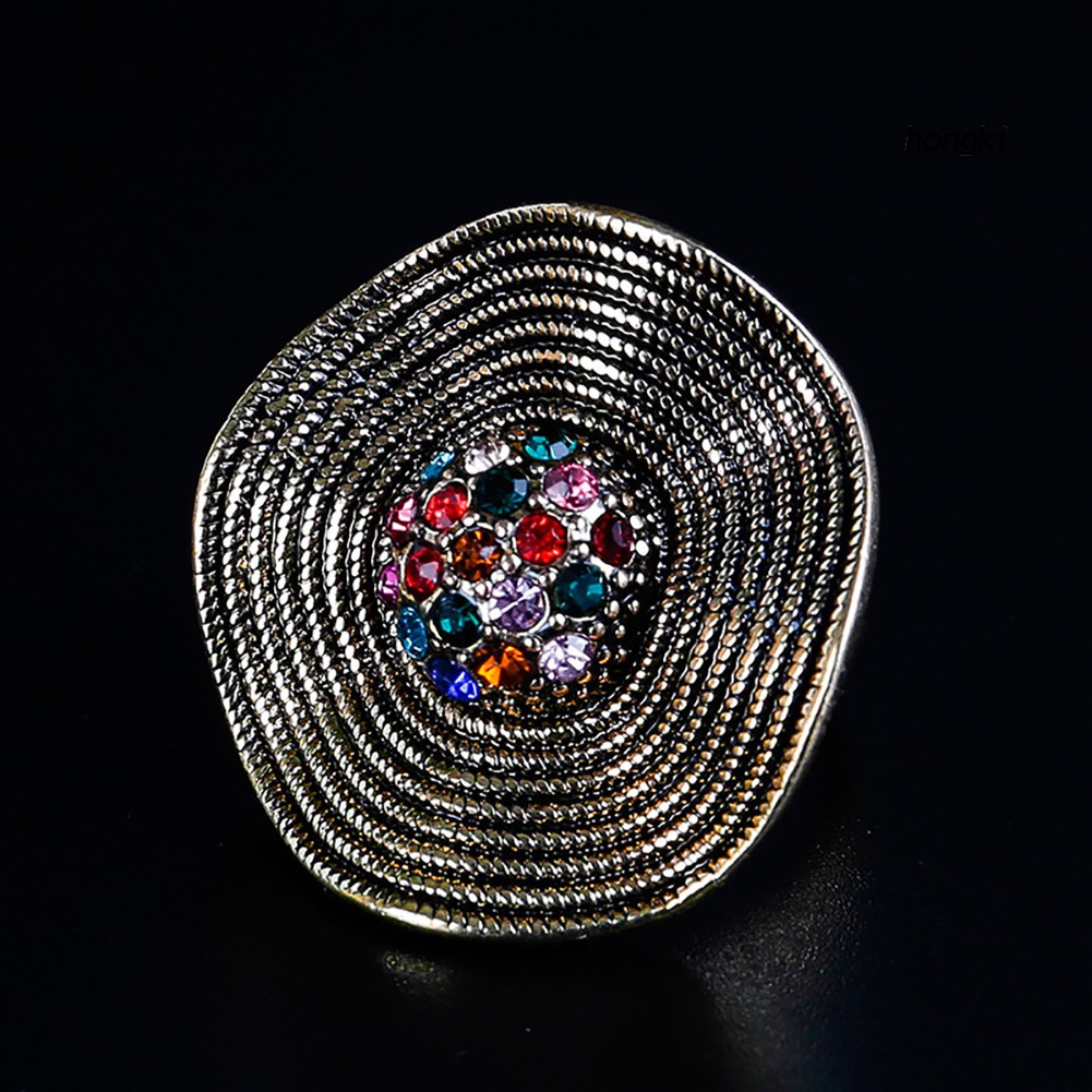 Nhẫn Hợp Kim Đính Đá Lấp Lánh Phong Cách Boho Cổ Điển Cho Nữ