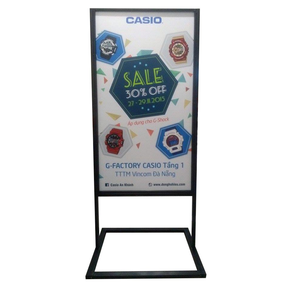 standee sắt 60x160cm sơn đen