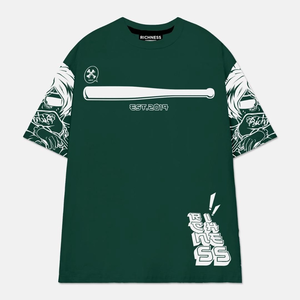 Áo Thun Unisex Richness ANIME GIRLS ( GREEN ) 100% COTTON - Local Brand Chính Hãng