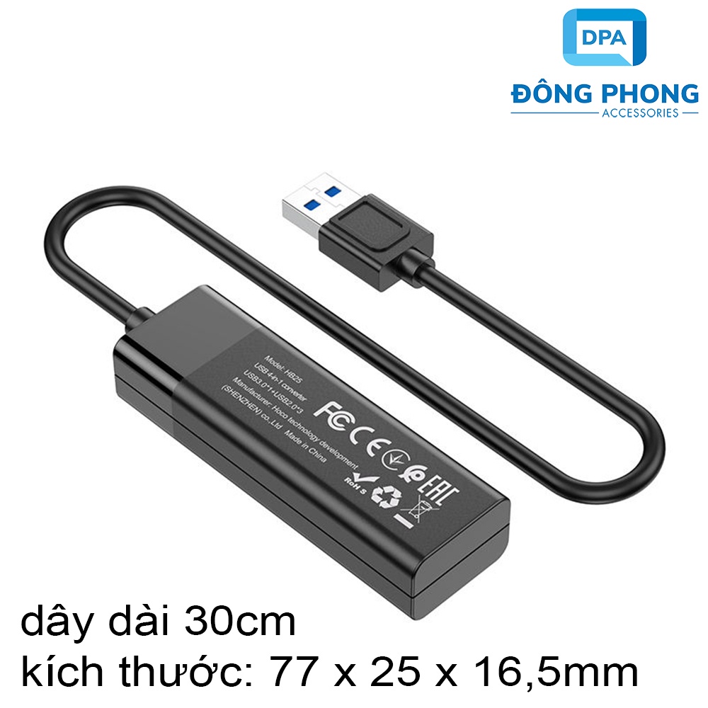 Bộ Chia Cổng USB 2.0 &amp; USB 3.0 Hoco HB25 Chính Hãng