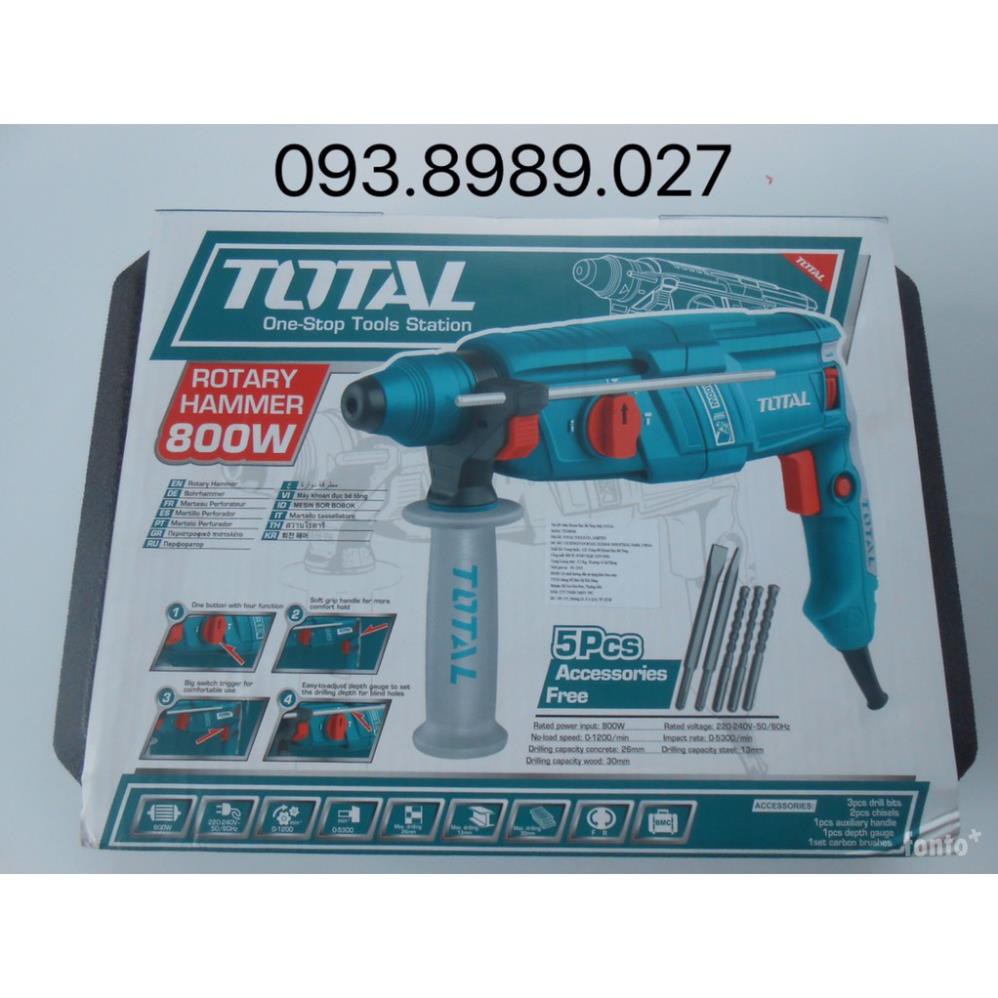 Máy khoan bê tông 3 chức năng TOTAL - 800w