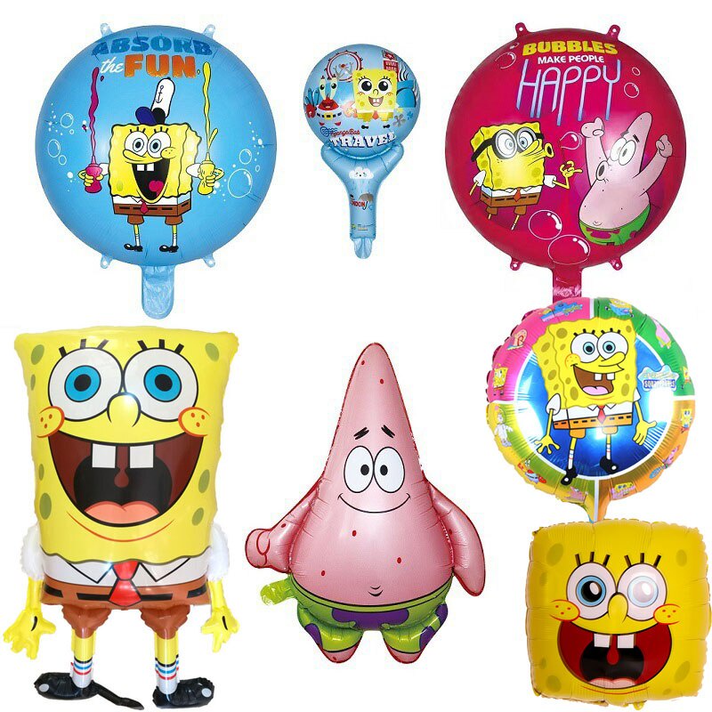 Bong bóng lá nhôm hình hoạt hình SpongeBob 33 inch dùng trang trí tiệc sinh nhật cho bé