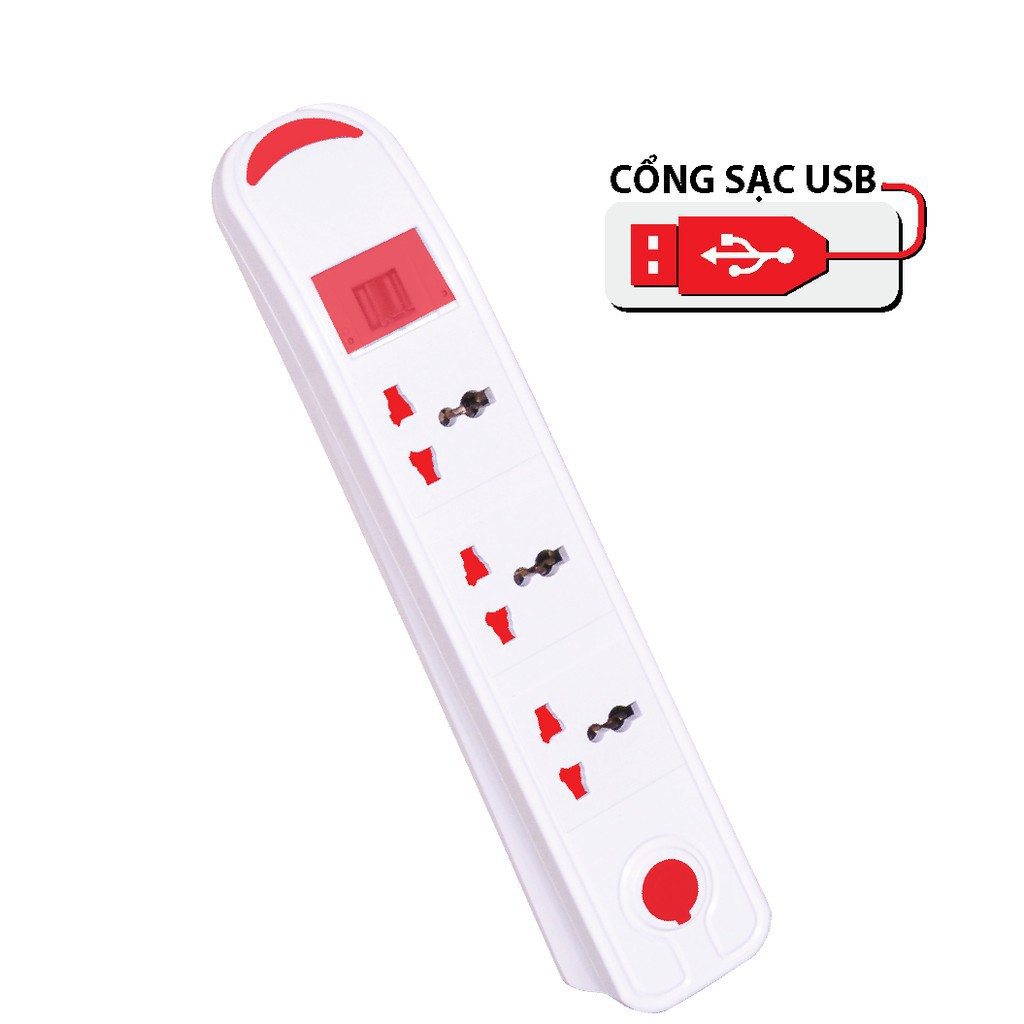 Ổ cắm Điện Quang ĐQ ESK 5W DBW103USB ( kiểu tàu siru tốc ,3 lỗ 3 chấu, 2 USB)