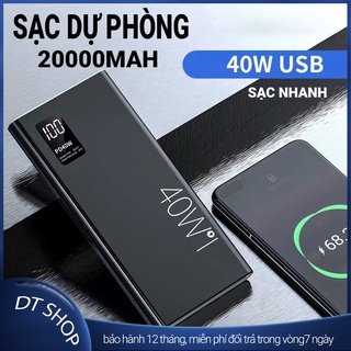 Sạc dự phòng 20000mah sạc nhanh 22.5w q.c vooc - pd 20w màn hình led