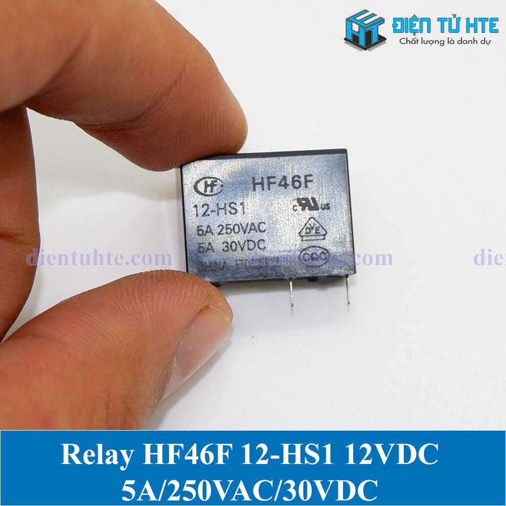 Relay 12V 4 chân HF46F 12-HS1 tiếp điểm thường mở 5A - chính hãng HONGFA [HTE Quy Nhơn CN2]