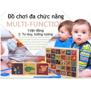 Đồ chơi gỗ xâu hạt gỗ 5 chức năng