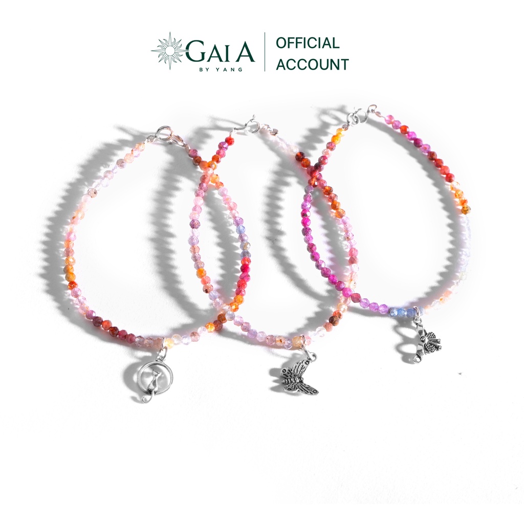 Vòng tay Spinel phối charm bạc 925 - GaiA by Yang