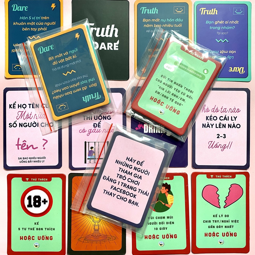 Bộ bài drinking game cho bạn bè cho bạn bè 10 lá thử thách troll bạn bè thú vị Shay