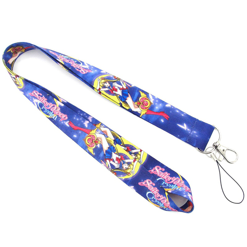 flowersqueen Dây Đeo Thẻ Gắn Móc Khóa Hình Thủy Thủ Mặt Trăng Xinh Xắn