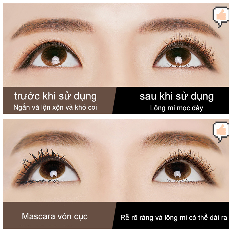 Mascara đầu cọ nhỏ không thấm nước và chống thấm mồ hôi, lâu trôi và làm cong mi Kiss beauty KB-JMG01-1