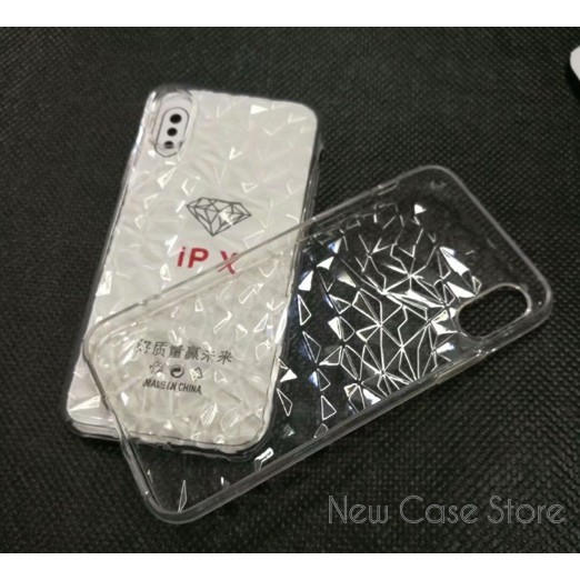 Ốp Lưng iPhone trong suốt , nhựa dẻo , vân kim cương cho iPhone XR / X max / XS max