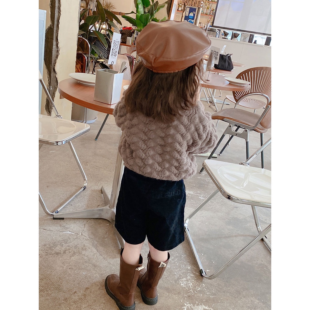 Áo khoác cardigan dệt kim phong cách phương Tây thời trang xuân thu Hàn Quốc độc đáo cho bé
