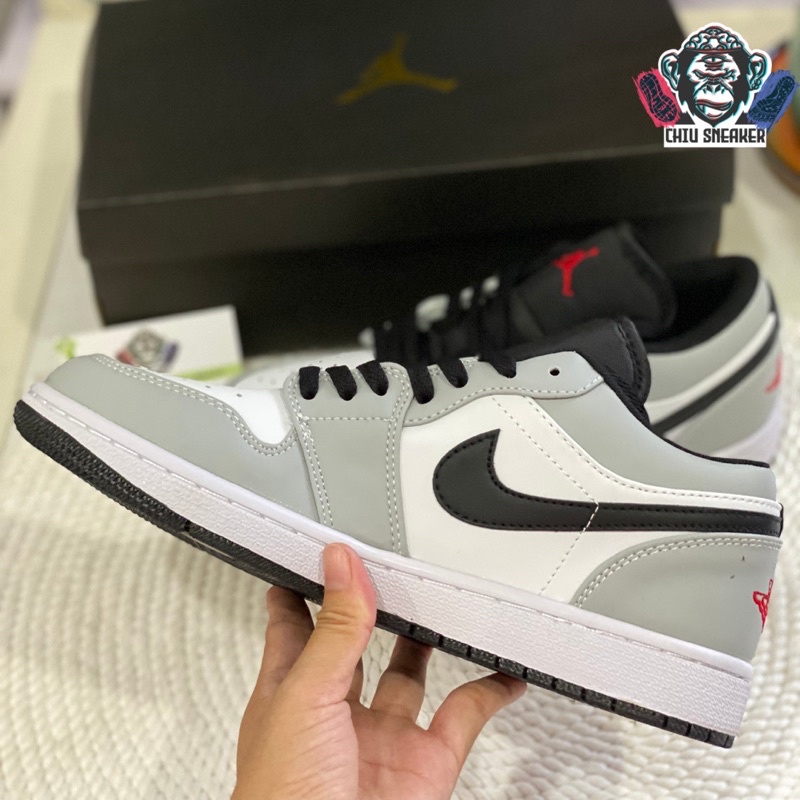 Giày thể thao jd1 cổ thấp xám trắng phiên bản cao cấp giày Sneaker Jordan low Smoke Grey V2
