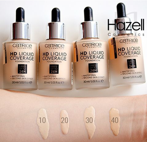 Kem nền kiềm dầu Catrice HD 24h Liquid Coverage Foundation che phủ tốt màu 01