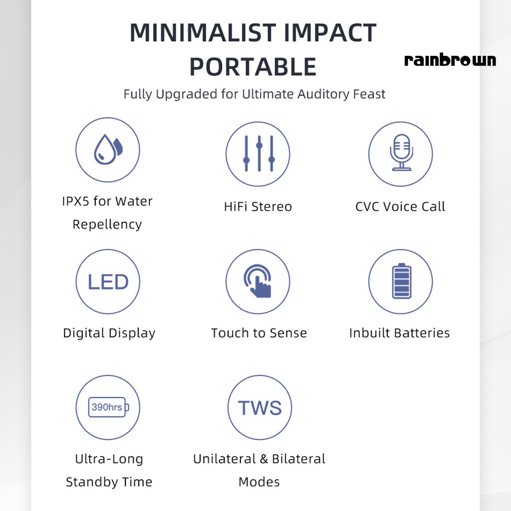 Tai Nghe Bluetooth V5.0 Âm Thanh Siêu Nhẹ