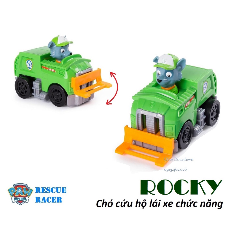 ROCKY lái xe cứu hộ có nút bấm ☘️ Action ROCKY Rescue Racer - Phim Những chú chó cứu hộ PAW PATROL