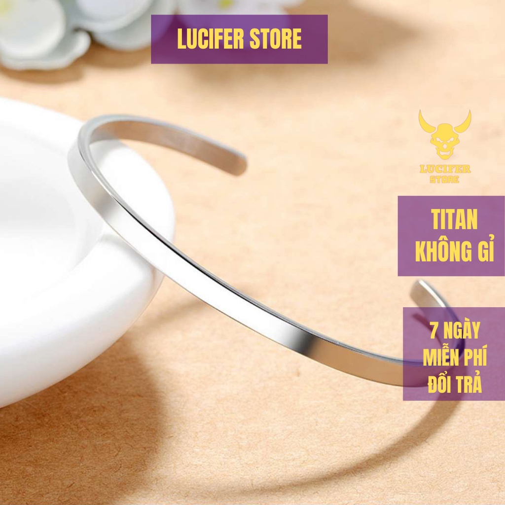 Vòng Tay Bạc Nam Unisex cá tính Titan không gỉ Đẹp Ngầu Cuban Đơn Giản Plain Lucifer Store Lắc Tay Phong Cách - Plain