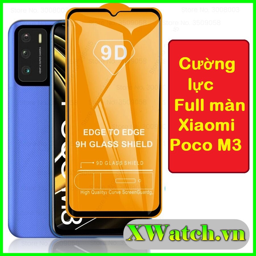 Cường Lực Xiaomi Poco M3 Full Màn Full Keo thế hệ mới