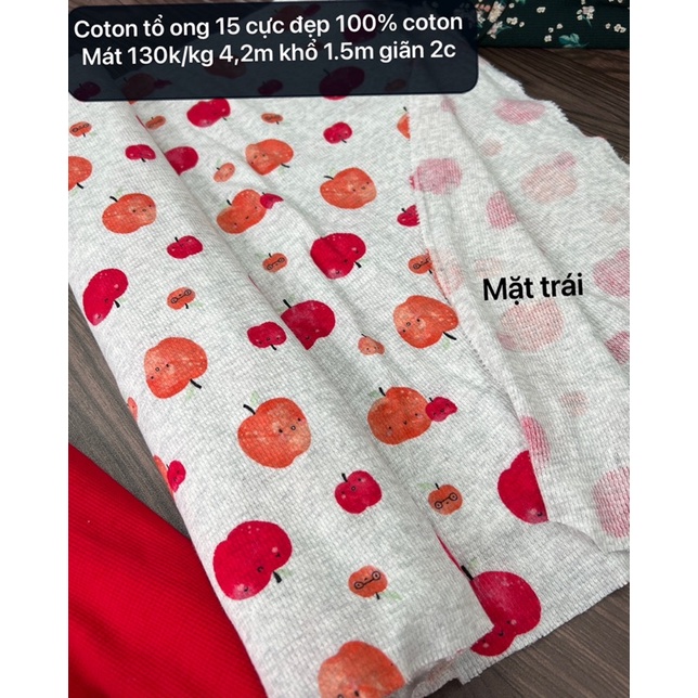 Vải tổ ong-Cotton hoa nhí-vải cotton 100% có 20 mẫu mã. mềm mượt, thấm hút mồ hôi.