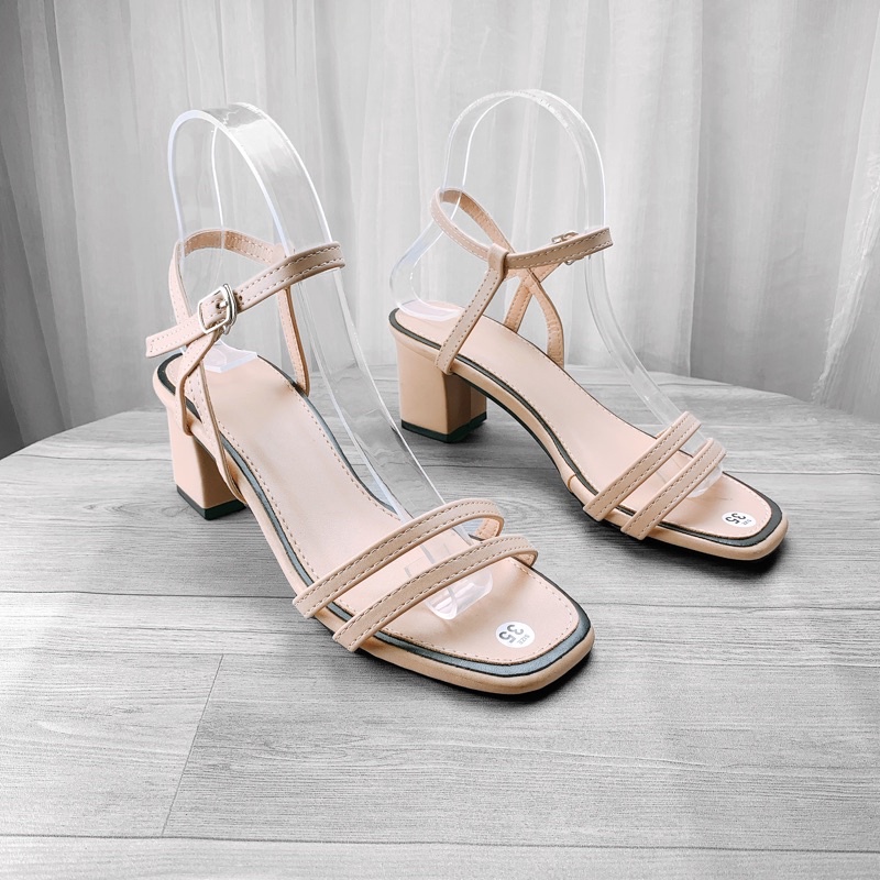 Sandal cao gót nữ giày nữ quai mảnh dáng hàn quốc cao 5cm - B51