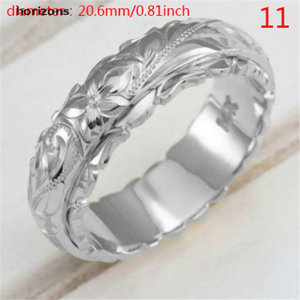 Nhẫn Mạ Vàng 14k Chạm Khắc Hoa Tinh Tế