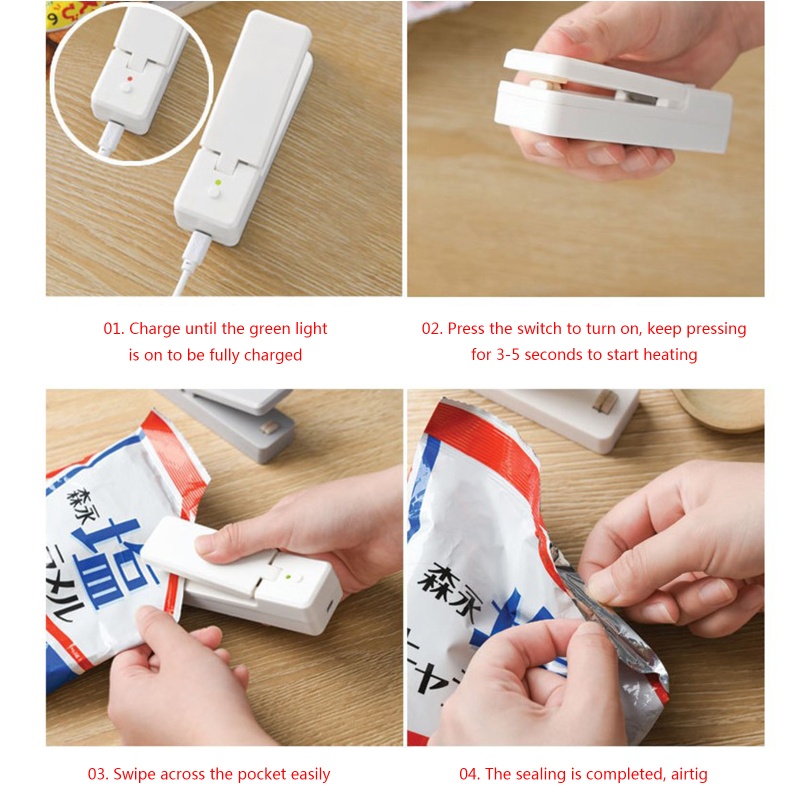 Máy Hàn Miệng Túi Thực Phẩm Mini Sạc USB Tiện Dụng