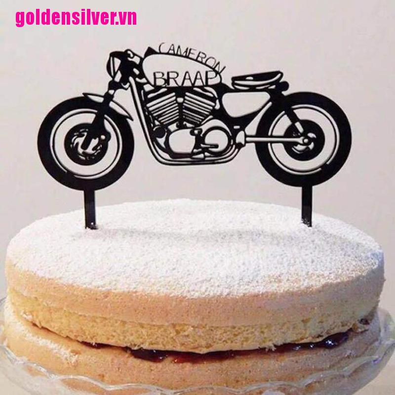 Phụ Kiện Trang Trí Bánh Kem Hình Chữ Happy Birthday Bằng Acrylic Màu Vàng / Bạc