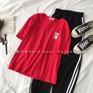 Áo thun nữ thêu hình thú