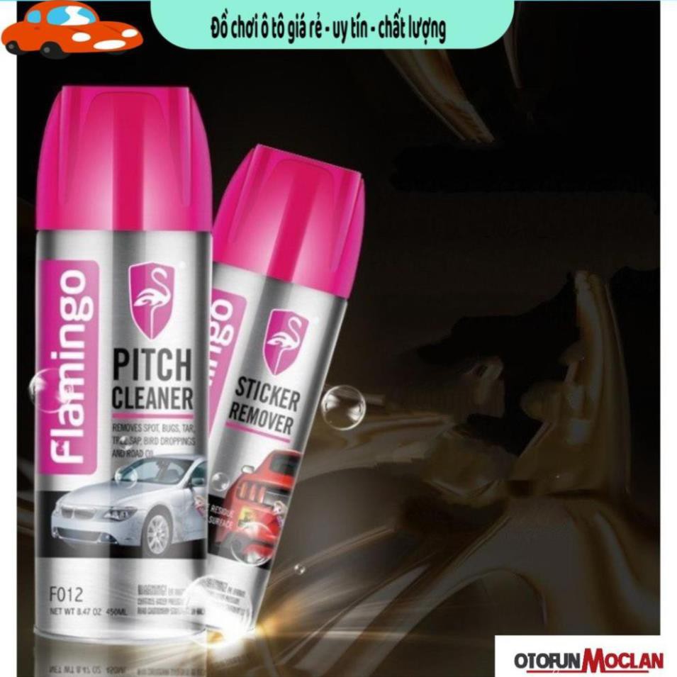 (Flamingo) Chai tẩy nhựa đường và băng keo cho ô tô Flamingo Pitch Cleaner chuyên dụng 450ml