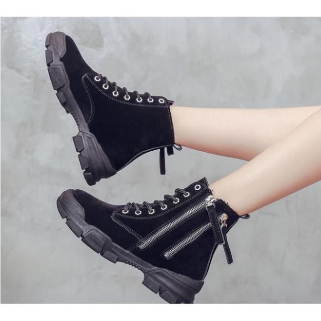 Có ảnh thật - Giày boot nữ cổ lửng không độn đế phong cách Hàn Quốc B135 . new new new . 2020 K . : : ♡ . ^ - Zx1 _