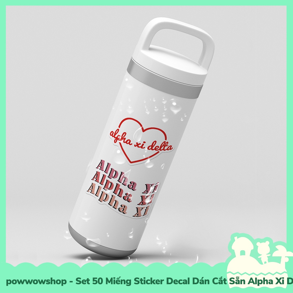[Sẵn VN - Hỏa Tốc] Set 50 Miếng Sticker Decal Cắt Sẵn DIY Dán Trang Trí Vật Dụng Mẫu Alpha Xi Delta